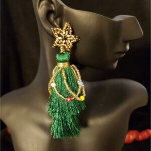 Earrings Christmas Tree Tassel Dangle Holiday Earrings - SOLD OUT Last Year!